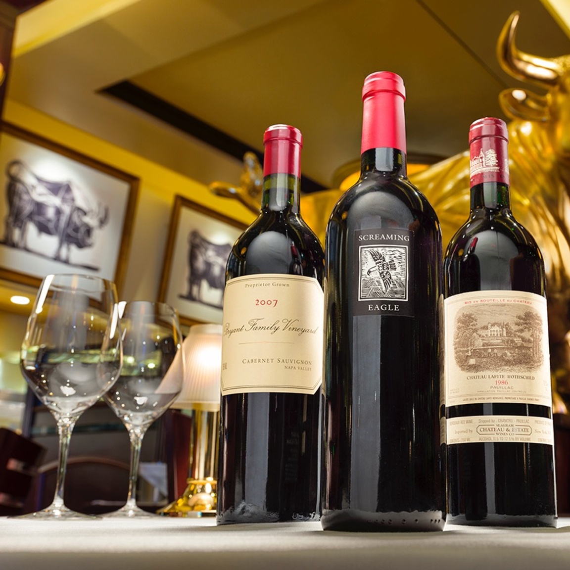 Steakhouse wine list selection at 801 Chophouse