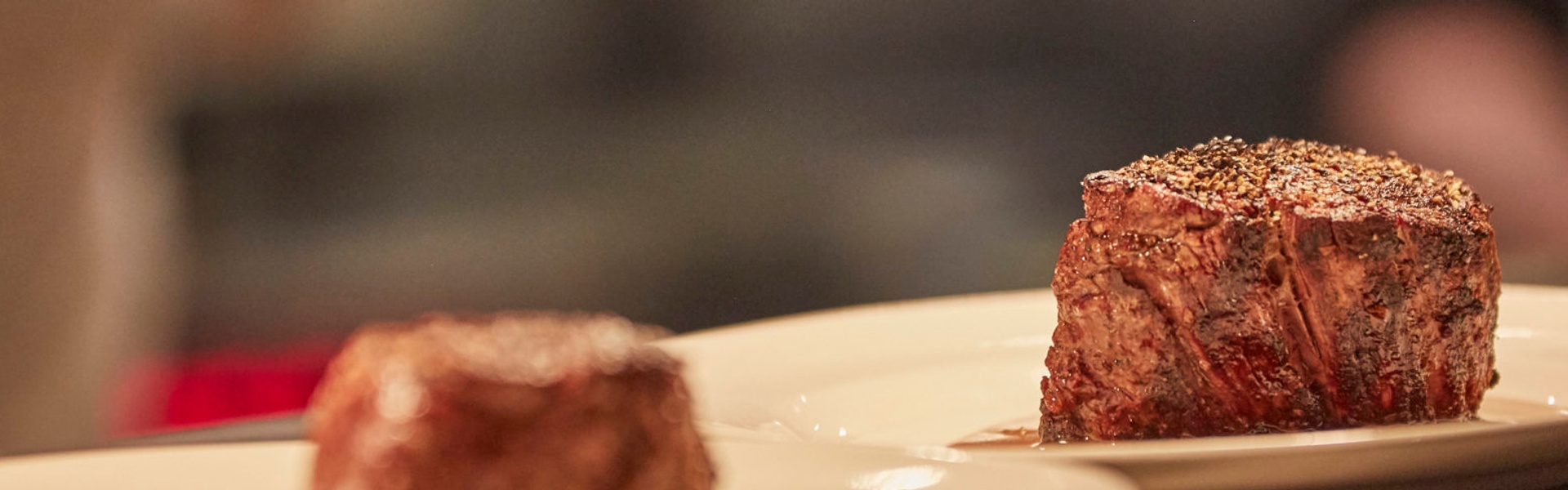 Close-up of a prime cut of filet mignon at 801 Chophouse steakhouse.